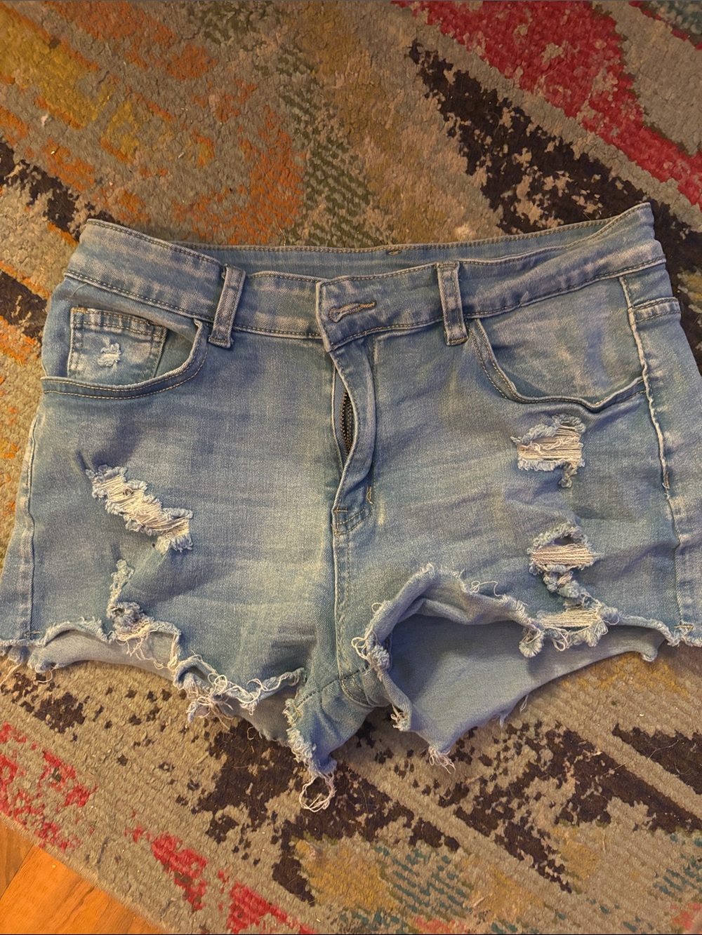 Light Blue Distressed Denim Women’s Shorts
